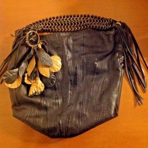 Elisa Atheniense Leather Black Purse Handbag